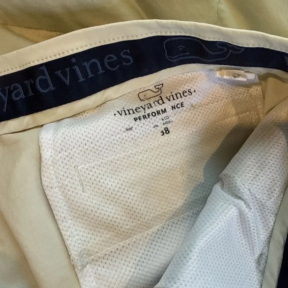 VINEYARD VINES PERFORMANCE COTTON NYLON Khaki SHORTS MEN'S SIZE 38 Pre-Owned !